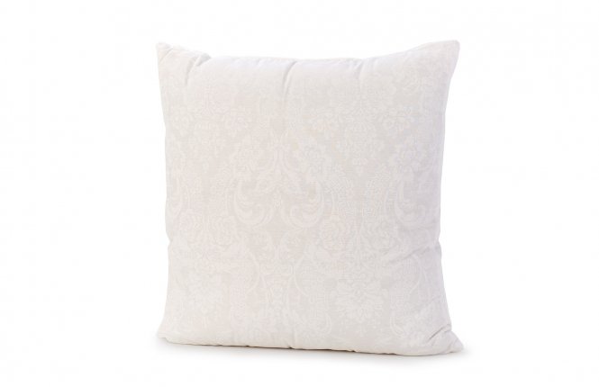 Подушка "Лебяжий пух" высокой упругости, в бязи, размер 50*50 см фото |от производителя компании Одеялко