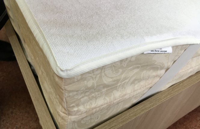 Наматрасник влагонепроницаемый 90*200 (Махра с ПУ мембарной) резинки по углам фото |от производителя компании Одеялко