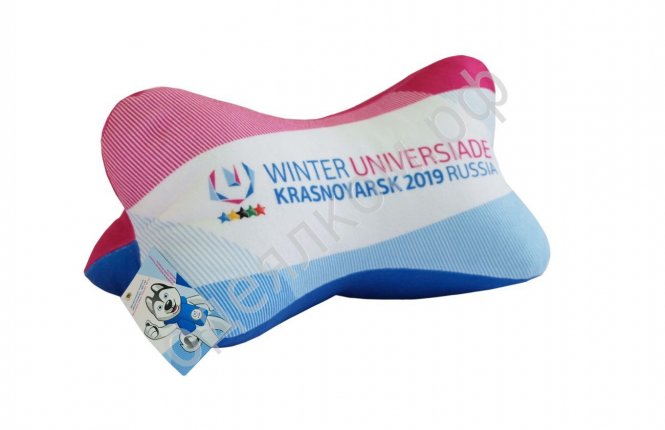 Подушка лицензионная "Косточка мини", 24 см Универсиада-2019 фото |от производителя компании Одеялко