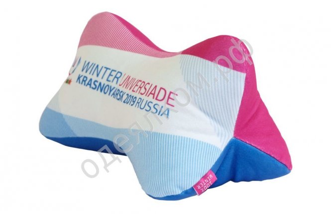 Подушка лицензионная "Косточка мини", 24 см Универсиада-2019 фото |от производителя компании Одеялко
