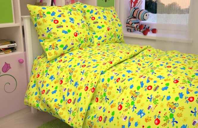 Простыня детская 110*150 (бязь 125 гр/кв.м.) набивная фото |от производителя компании Одеялко