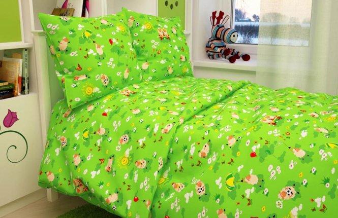 Простыня детская 110*150 (бязь 125 гр/кв.м.) набивная фото |от производителя компании Одеялко