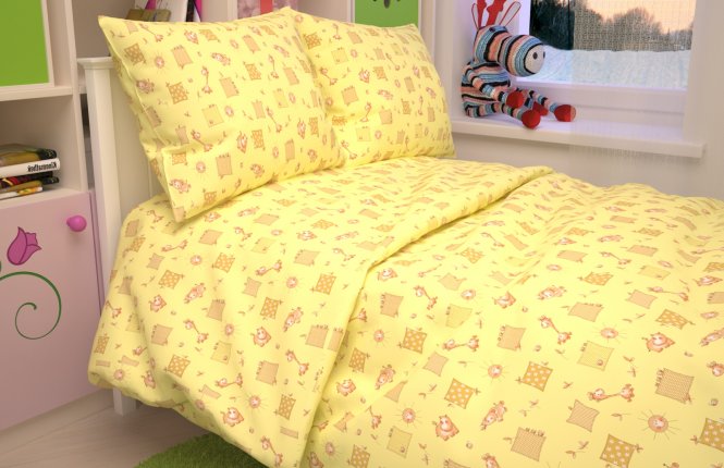 Простыня детская 110*150 (бязь 125 гр/кв.м.) набивная фото |от производителя компании Одеялко