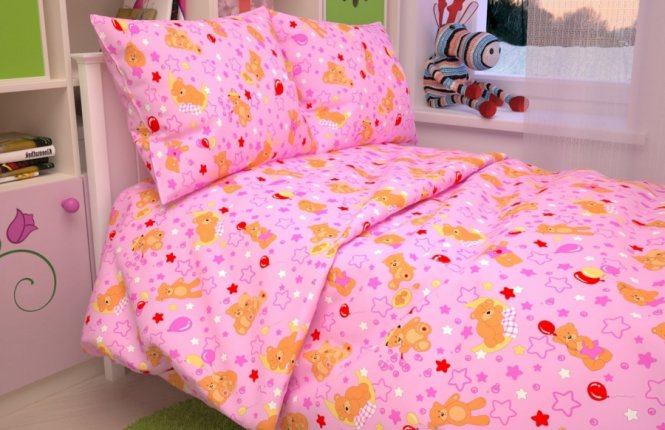 Простыня детская 110*150 (бязь 125 гр/кв.м.) набивная фото |от производителя компании Одеялко