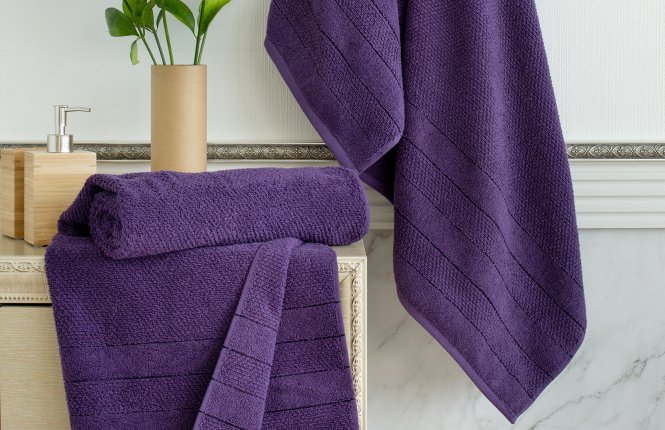 Набор полотенец Verossa МХ50 Milano Баклажан (2 шт) (НТ) фото |от производителя компании Одеялко