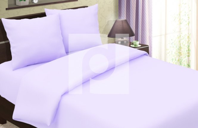 Комплект постельного белья 1,5 спальный Поплин (120 гр/кв.м.) Сирень (2 наволочки) фото |от производителя компании Одеялко
