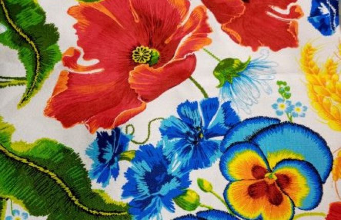 Полотенце 50*60 см, Рогожка "Маки фото |от производителя компании Одеялко