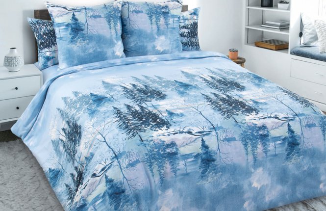Комплект постельного белья Евро Бязь ДТ (125 гр/кв.м.) Снежный покров фото |от производителя компании Одеялко