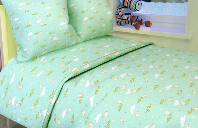 Комплект постельного белья детский (Наволочка 40*60, бязь 125 гр/кв.м.) Птички (№ 160/3) фото |от производителя компании Одеялко