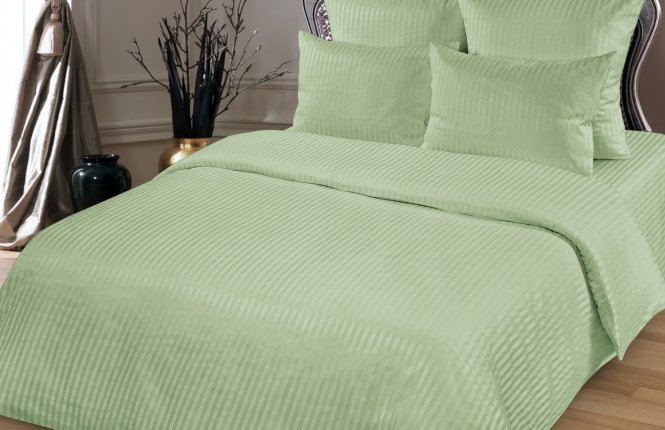 Комплект постельного белья 2,0 Макси Сатин-страйп 1*1 (135 гр/кв.м.) Олива фото |от производителя компании Одеялко