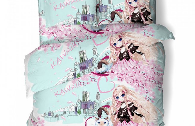 Комплект постельного белья 1,5 спальный Бязь (125 гр/кв.м.) Аниме (9609/1, 1 наволочка 70*70) фото |от производителя компании Одеялко