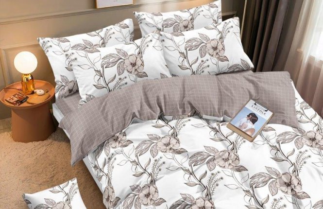 Комплект постельного белья 2,0 Макси Поплин (120 гр/кв.м.) Камелия (№5044) фото |от производителя компании Одеялко
