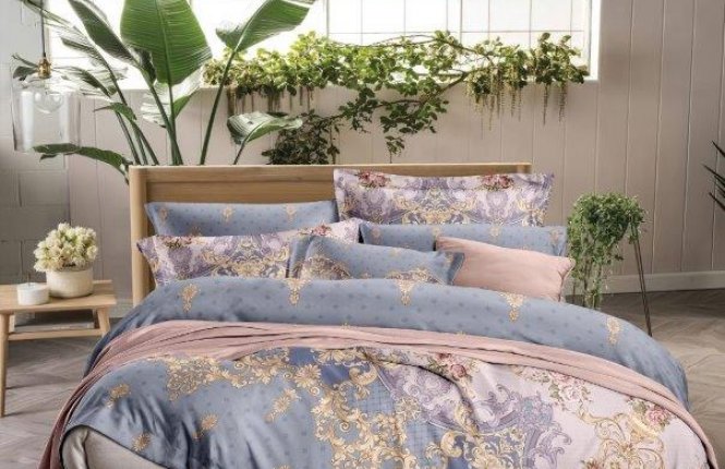 Комплект постельного белья Евро Поплин (120 гр/кв.м.) Царская (№ 1419) фото |от производителя компании Одеялко