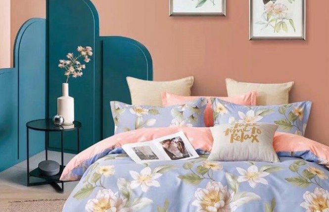 Комплект постельного белья Евро Поплин (120 гр/кв.м.) Вальс цветов фото |от производителя компании Одеялко