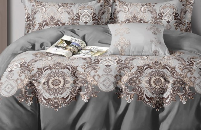 Комплект постельного белья 2,0 Поплин (120 гр/кв.м.) № 669407/148 (на резинке) фото |от производителя компании Одеялко