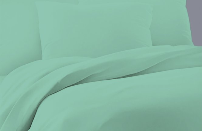 Комплект постельного белья Семейный Сатин (115 гр/кв.м.) Мятный (№ 660731/1) фото |от производителя компании Одеялко