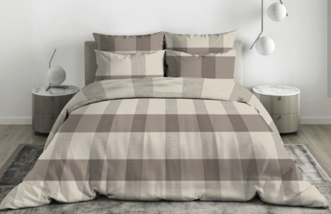 Комплект постельного белья 2,0 Макси Перкаль № 71228 Клетто фото |от производителя компании Одеялко