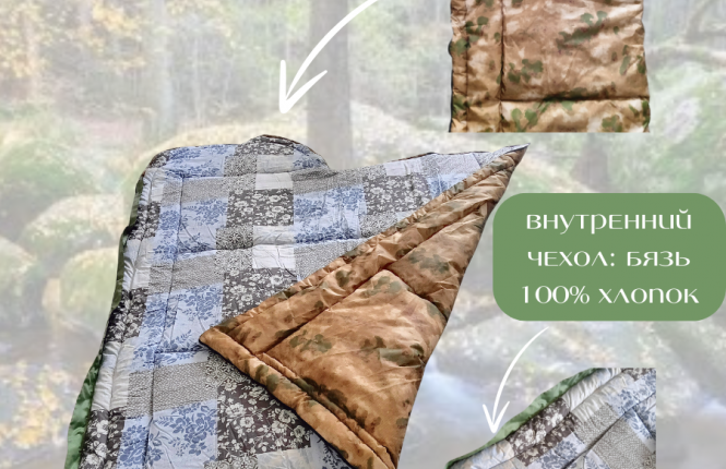 Спальный мешок туристический размер 90*220 (500 гр/кв.м.) фото |от производителя компании Одеялко