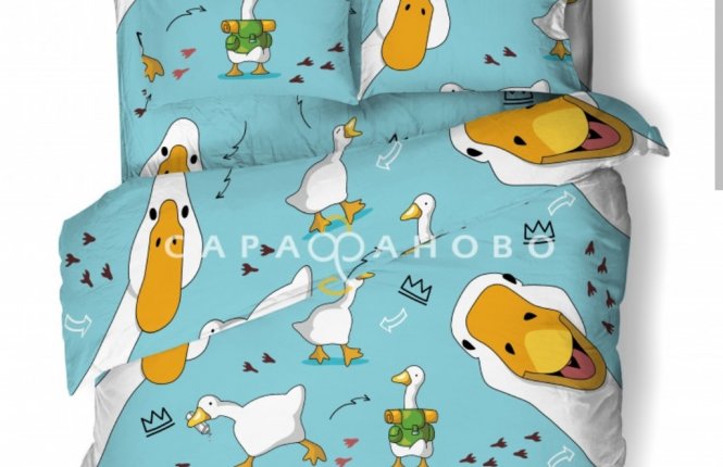 Комплект постельного белья 1,5 спальный Поплин (120 гр/кв.м.) 1 наволочка(70х70) №500098 Crazy goose фото |от производителя компании Одеялко