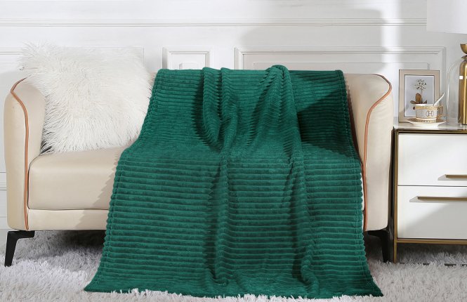 Плед велсофт "Орризонт" изумруд 150*200 (ОДК) фото |от производителя компании Одеялко