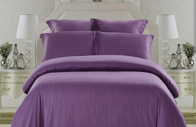 Простыня 150*235 сатин страйп 1*1 см (ткань 135 гр/кв.м., Турция) Blueberry фото |от производителя компании Одеялко