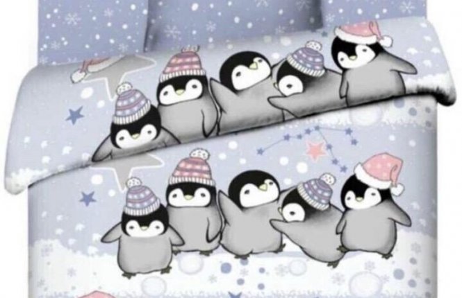 Комплект постельного белья 1,5 спальный Бязь (125 гр/кв.м.) Пингвины (1 нав.70*70) фото |от производителя компании Одеялко