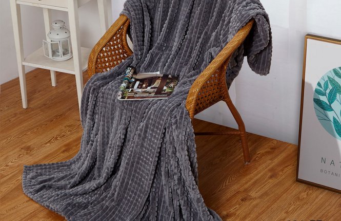 Плед велсофт "Карре" тёмно-серый 150*200 (ОДК) фото |от производителя компании Одеялко