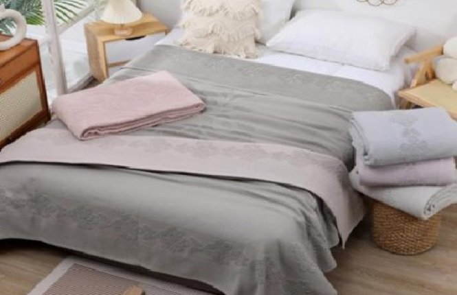 Покрывало 7-я 150*200 Жаккард вафля/махра однотонное (ТАЧ) фото |от производителя компании Одеялко