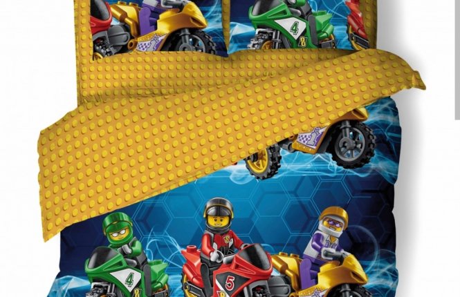 Комплект постельного белья 1,5 спальный Поплин (120 гр/кв.м.) 1 наволочка №500216/500214 Мото фото |от производителя компании Одеялко