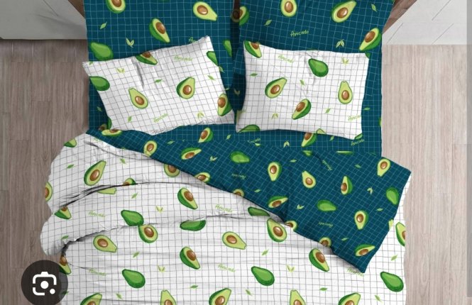 Комплект постельного белья Евро Поплин (120 гр/кв.м.) № 20141 Авокадо на клетке фото |от производителя компании Одеялко