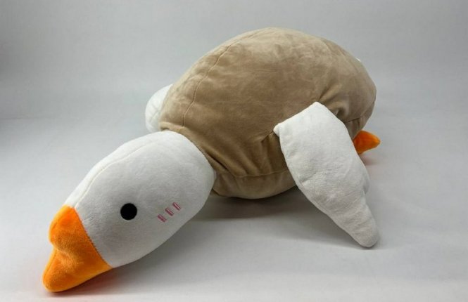 Подушка-игрушка 7-я Гусь 130 см большой искусственный мех+ плед (ТАЧ) фото |от производителя компании Одеялко