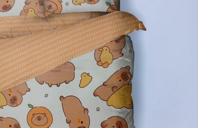 Комплект постельного белья 1,5 спальный Поплин (120 гр/кв.м.) 1 наволочка №500314/500292 Капи Кач фото |от производителя компании Одеялко