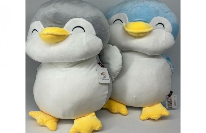 Подушка-игрушка 7-я Пингвин велюр + плед (ТАЧ) фото |от производителя компании Одеялко