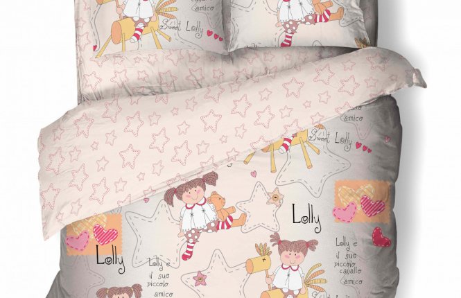 Комплект постельного белья 1,5 спальный Поплин (120 гр/кв.м.) Лолли (№ 500125, 1 наволочка 70*70) фото |от производителя компании Одеялко