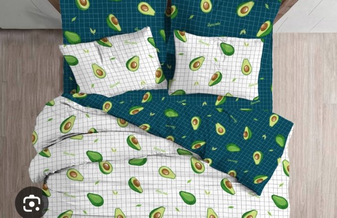 Комплект постельного белья 1,5 спальный Поплин (120 гр/кв.м.) 2 нав №20141 Авокадо на клетке фото |от производителя компании Одеялко