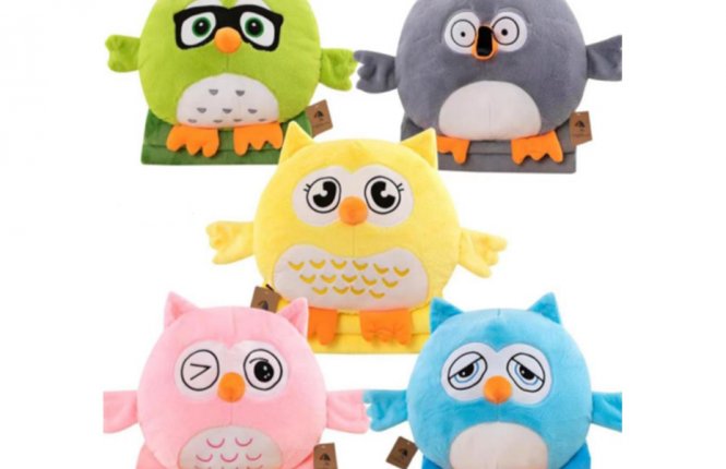 Подушка-игрушка 7-я Совушка +плед 100*160 м/ф иск. мех (ТАЧ) фото |от производителя компании Одеялко