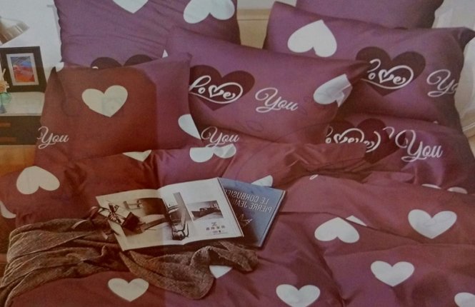 Комплект постельного белья 2 спальный Полисатин № 4559 Love you фото |от производителя компании Одеялко